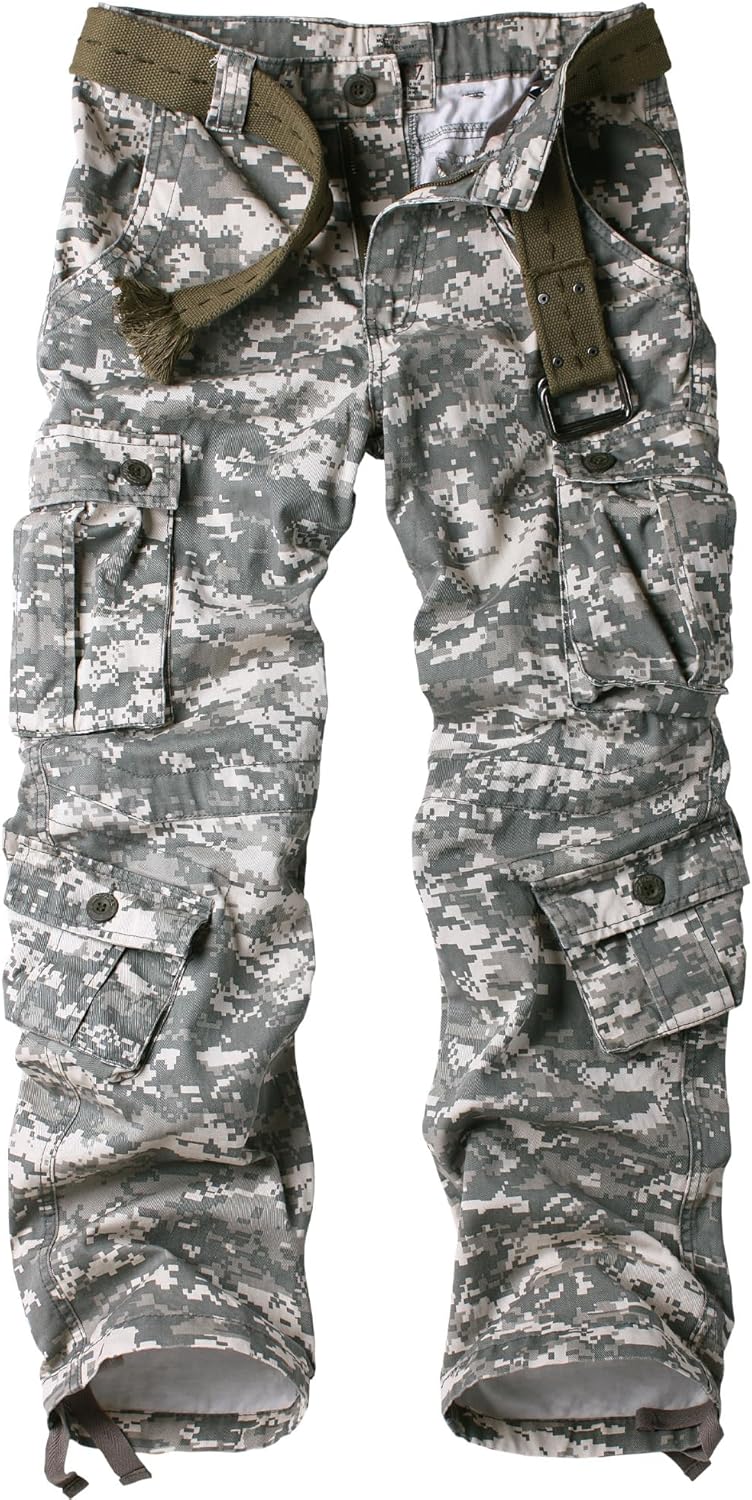 Men's Camo Cargo Work Pants for Tactical and Casual Use