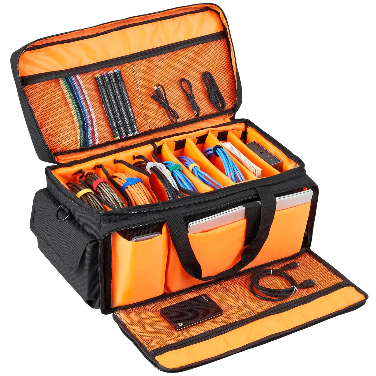 VEVOR DJ Cable File Bag: Durable Oxford Fabric with Dividers