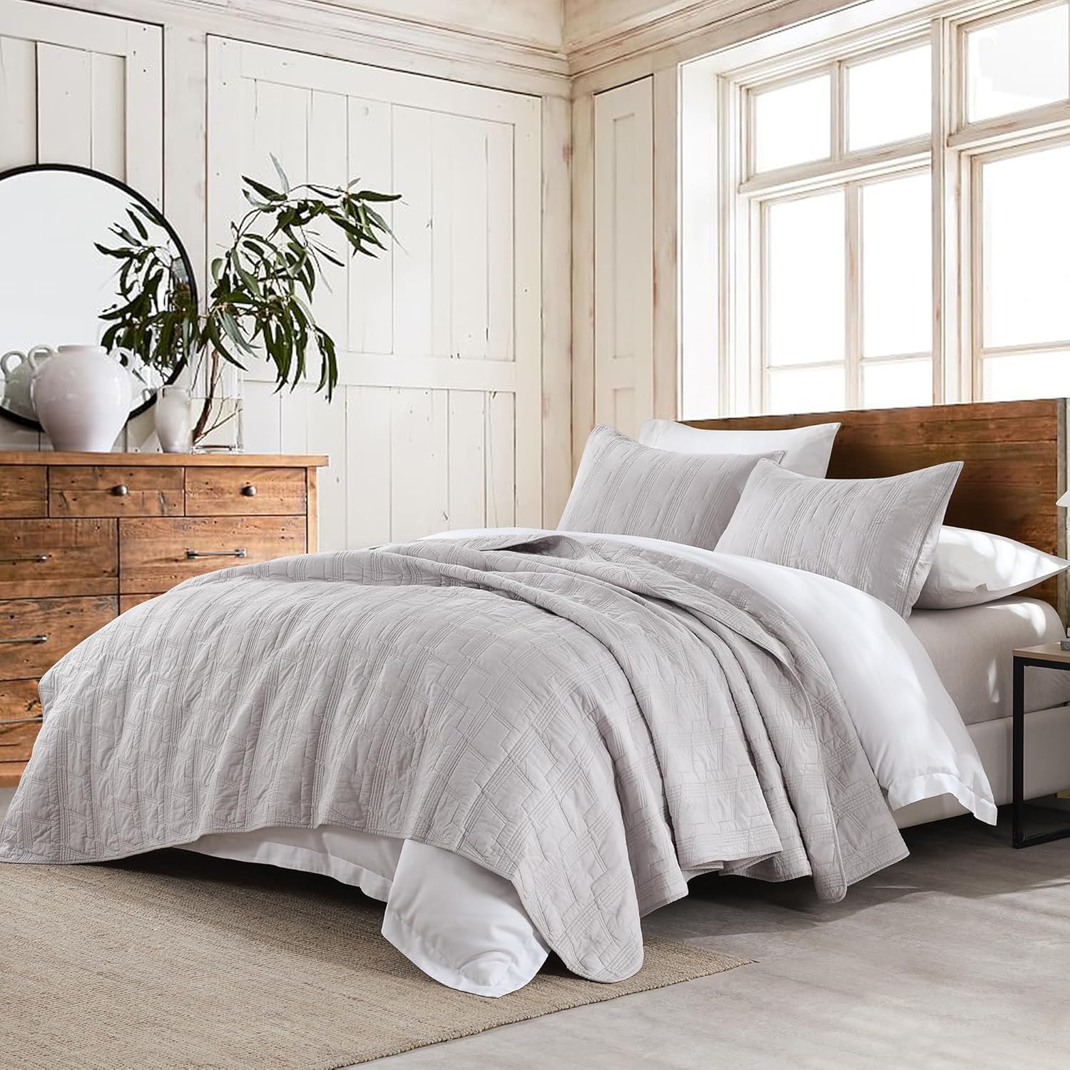 100% Cotton Quilt Set King Size for Cozy All Season Comfort