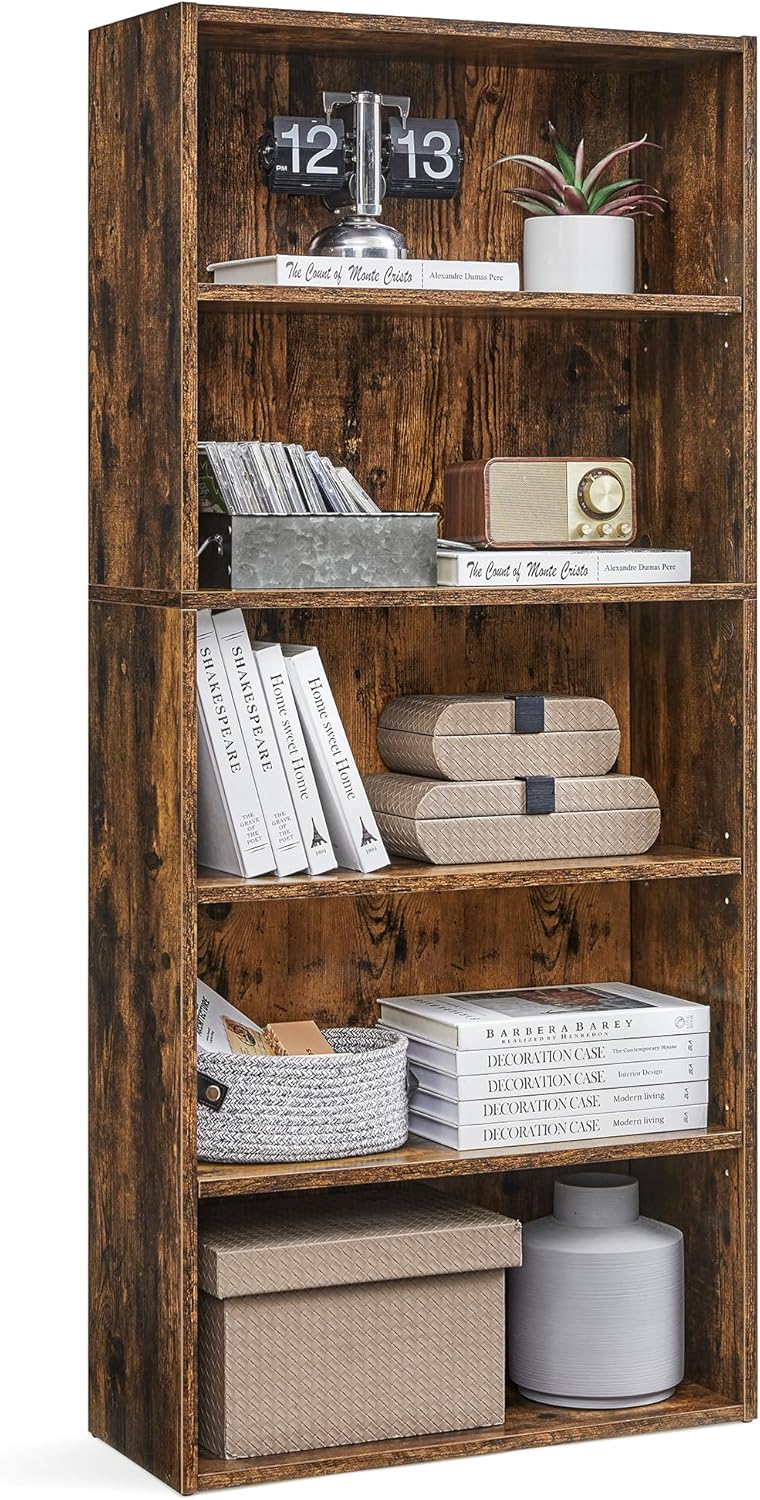 VASAGLE CUSTOS 5-Tier Bookshelf for Living Room and Office