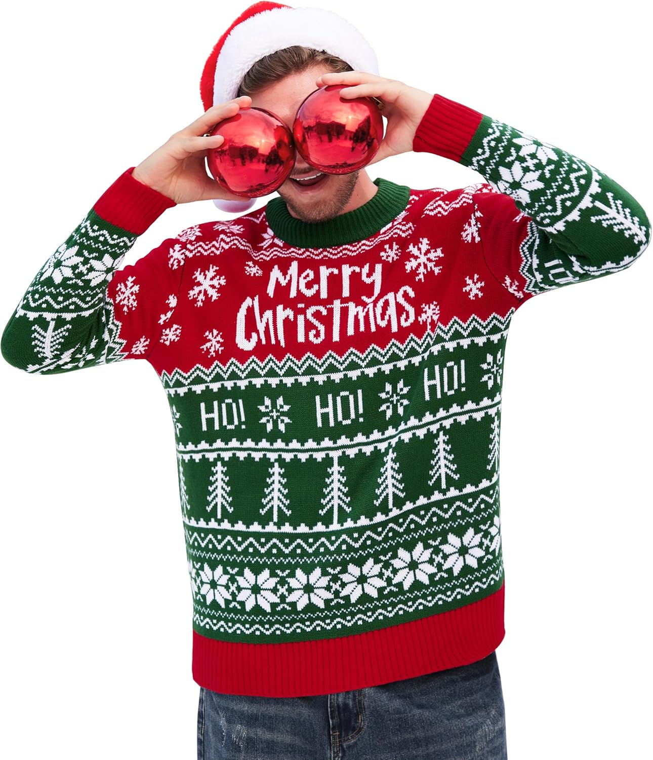 Funny Ugly Christmas Sweater for Men - Holiday Knitted Pullover