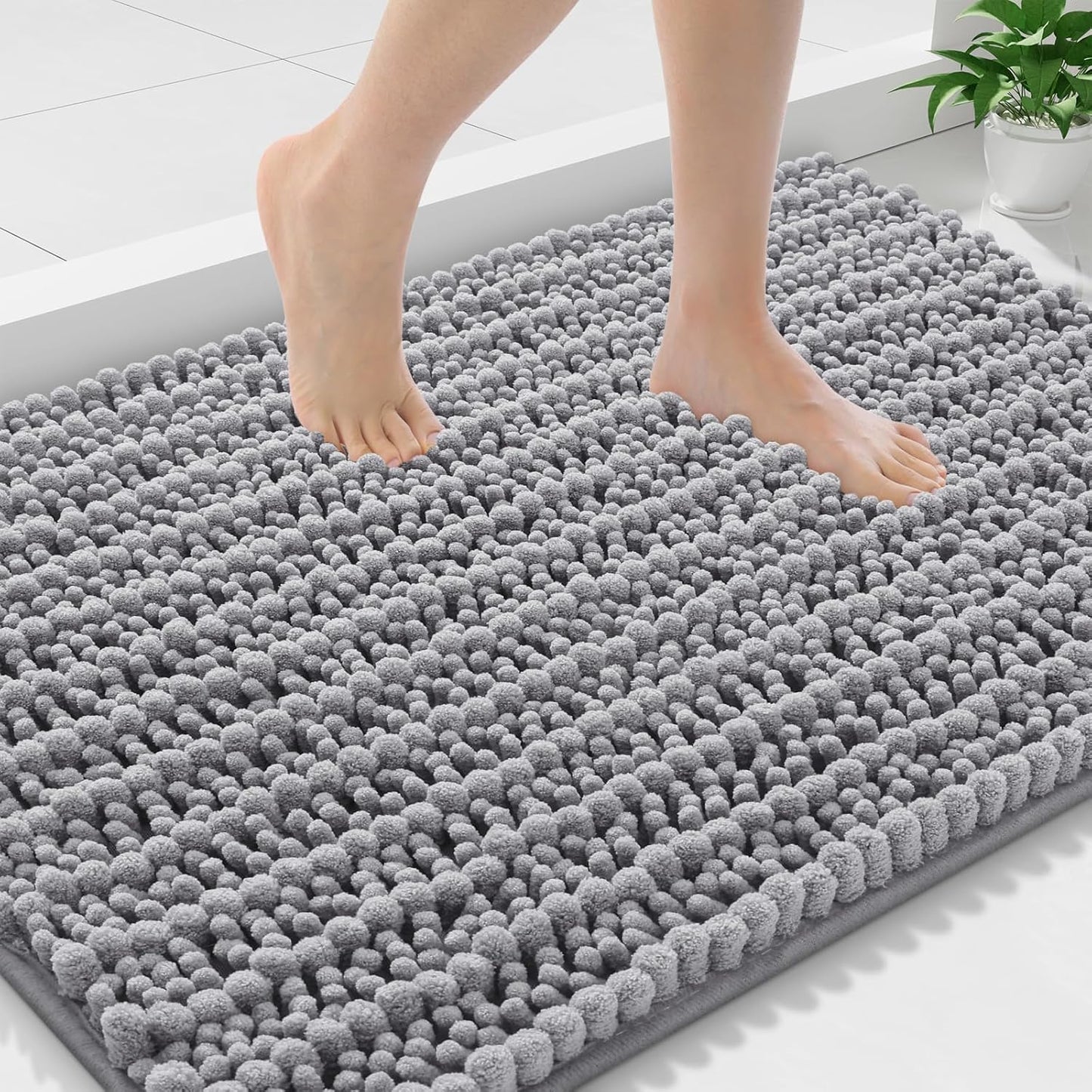 Smiry Bathroom Rugs Mat 36x24, Soft Chenille Non-Slip Mats