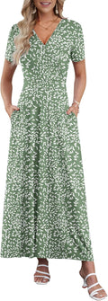 Maxi Dresses for Women Ankle Length Floral Print Beach Dress