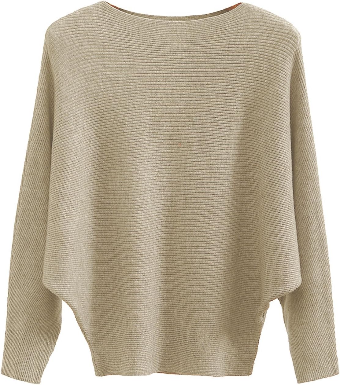 GABERLY Boat Neck Batwing Sleeves Sweater for Women