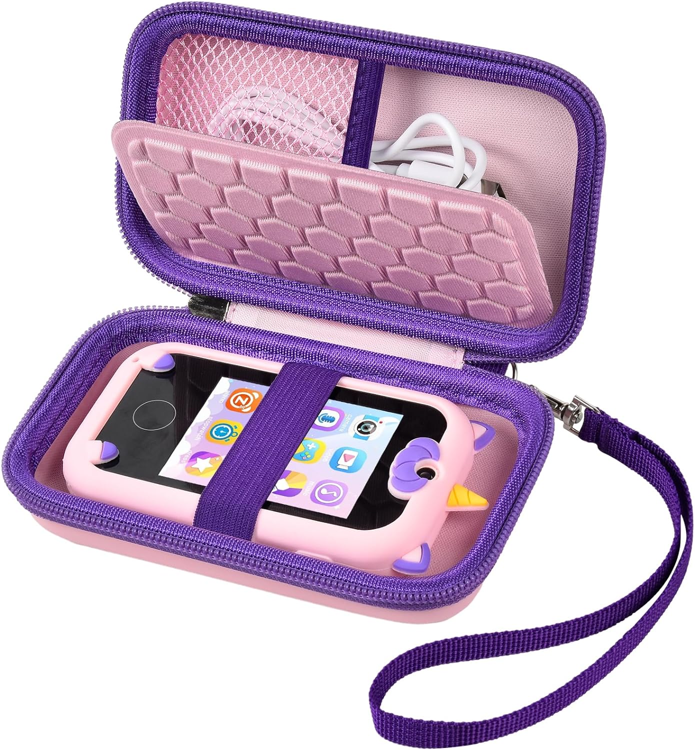 Kids Toy Smartphone Case - Learning Holder for Toddler Play - Pink