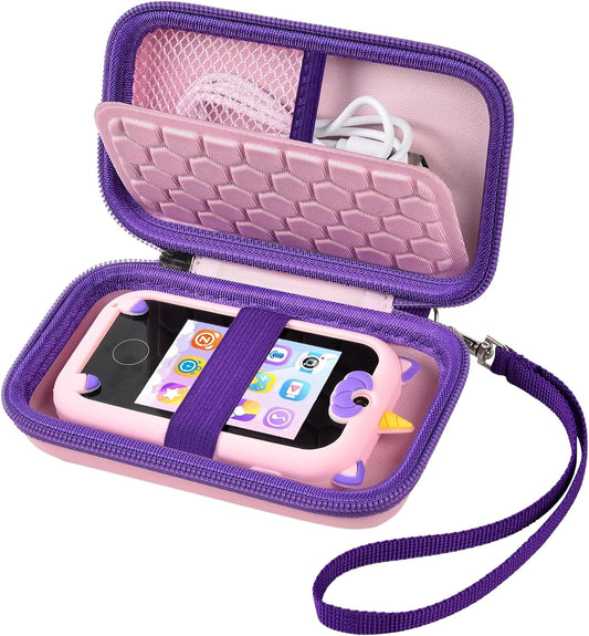 Kids Toy Smartphone Case - Learning Holder for Toddler Play - Pink