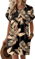 Womens Summer Shirt Dress Floral Shift Sundress - Lightweight Comfort