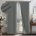 Gray Black Out Curtains 72 in Long 2 Panels Set - Energy Saving
