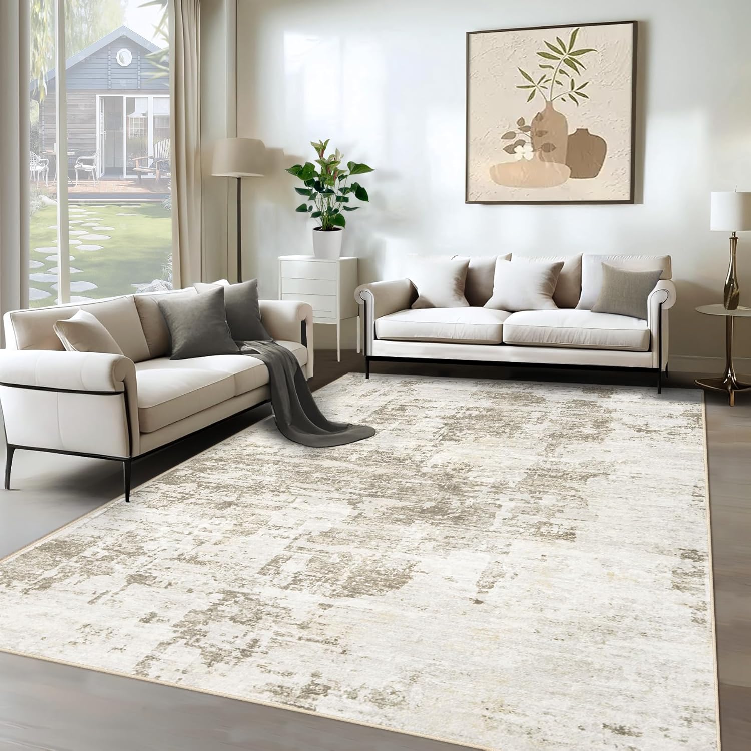 6x9 Area Rugs for Living Room - Soft Non Slip Washable Rug