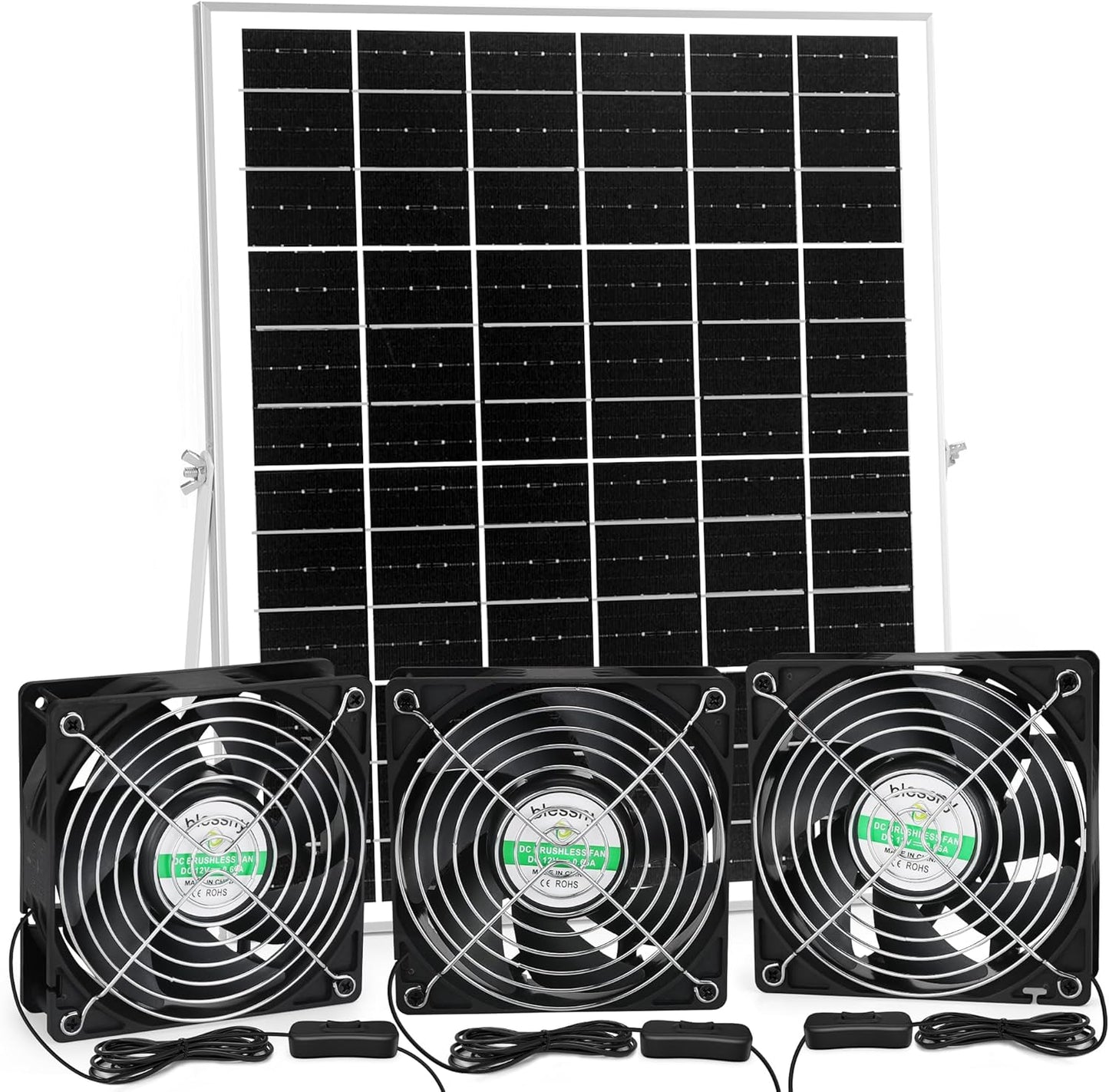 Solar 3 Fan Kit for Intake or Exhaust Air with 25W Panel