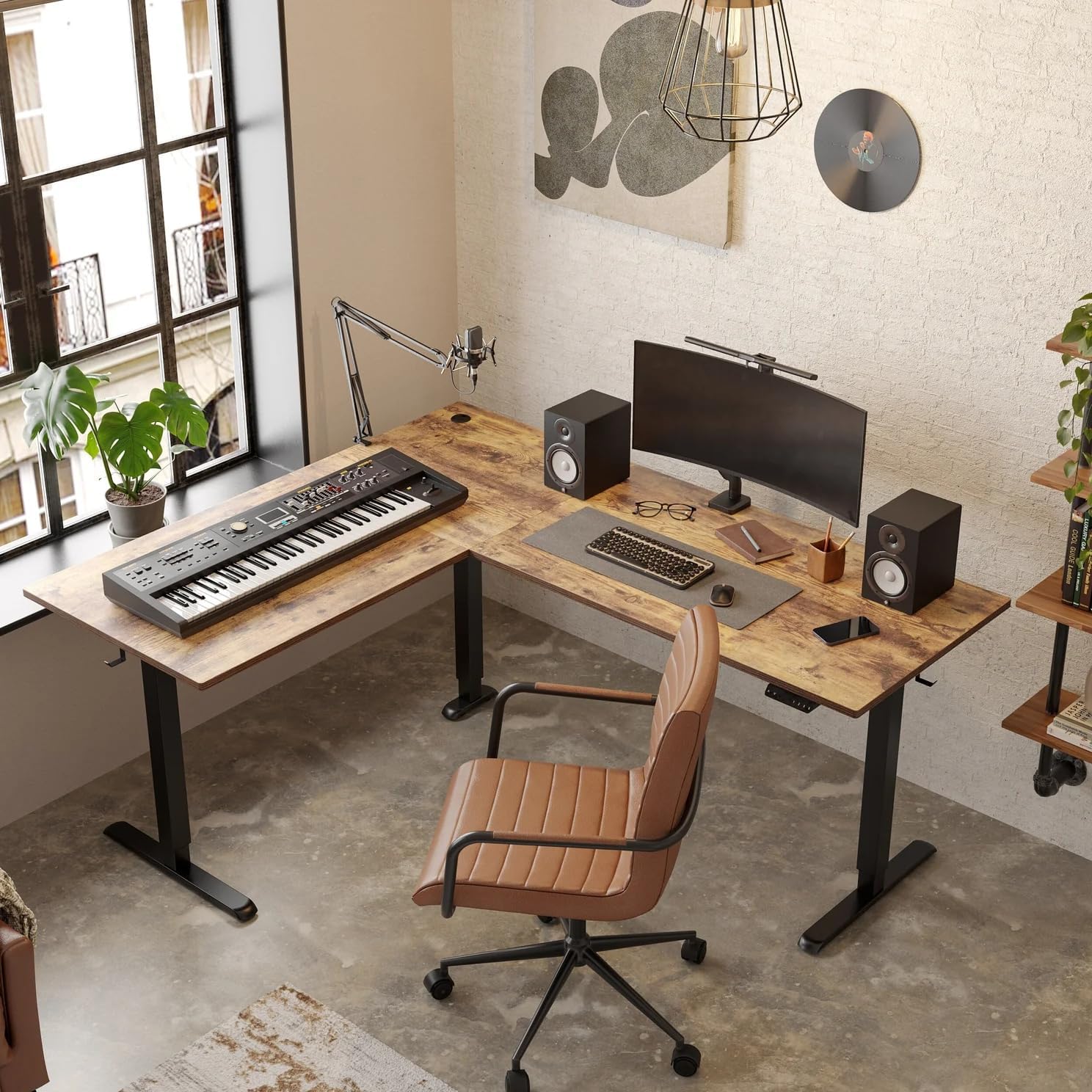 Triple Motor Electric L-Shaped Gaming Desk
