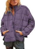 Quilted Puffer Jacket Women Lightweight Short Zip Up Padded Coat side