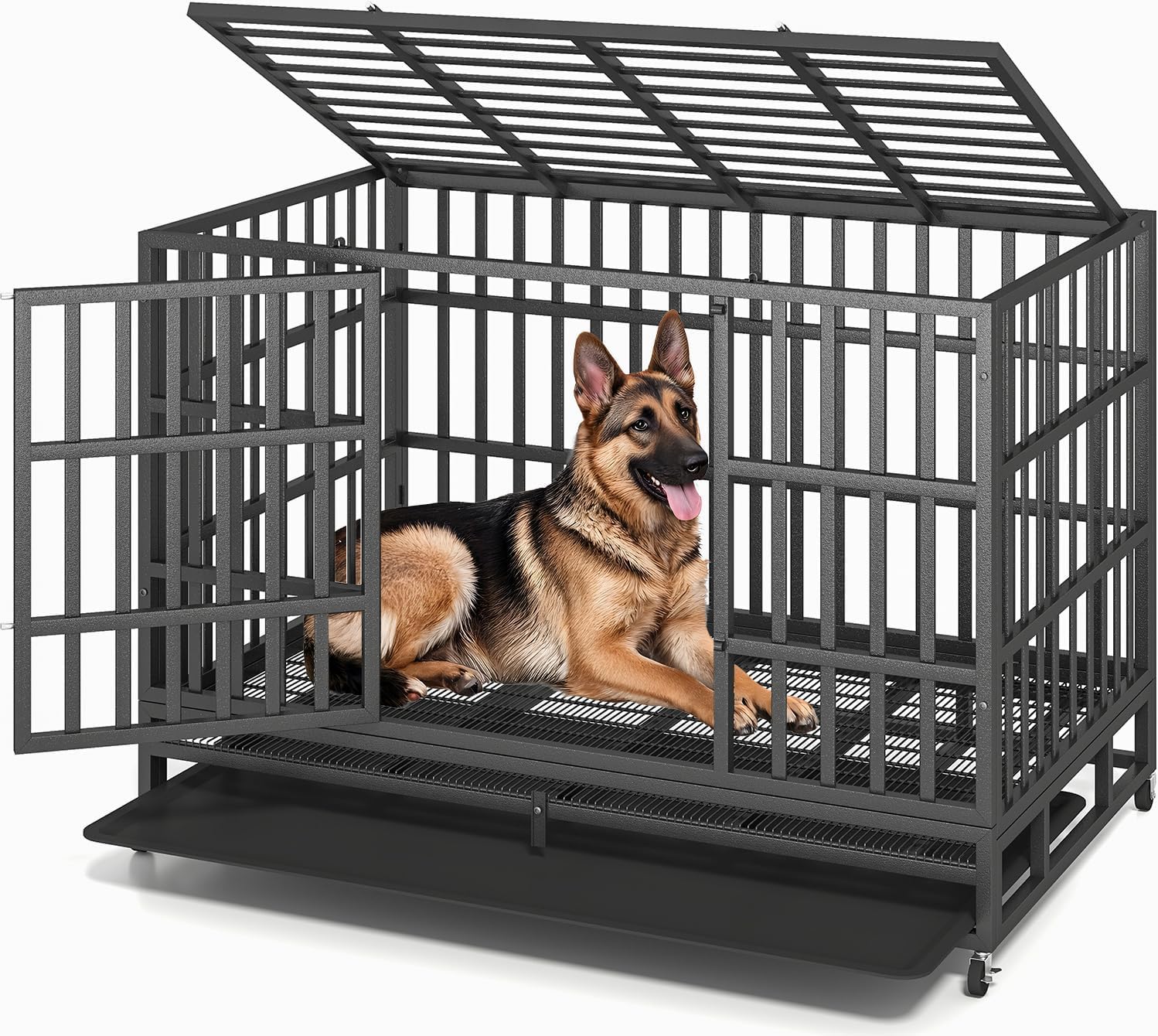 Heavy Duty Dog Crate XL XXL Escape Proof Steel Kennel for Large Dogs
