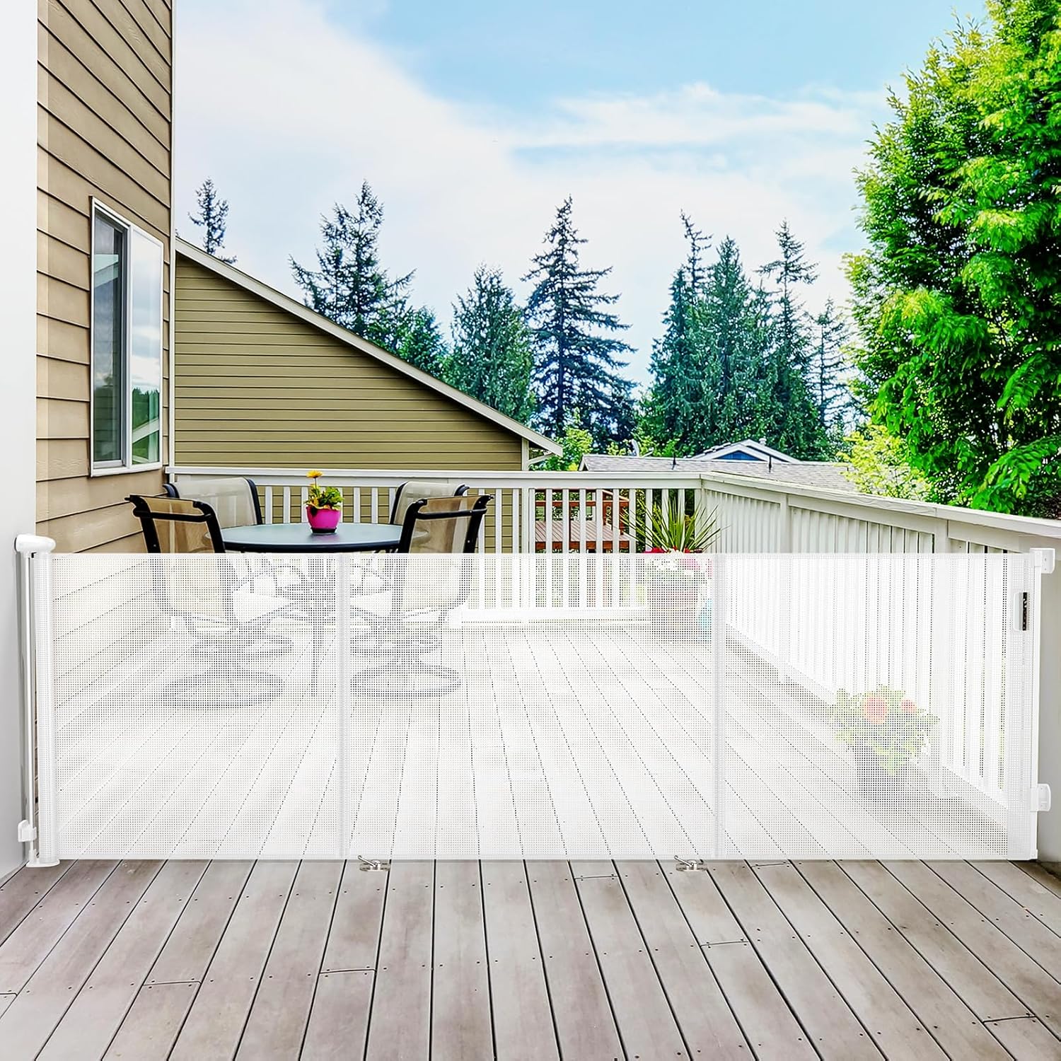 138 Inch Extra Wide Retractable Baby Gate for Indoor Outdoor Use