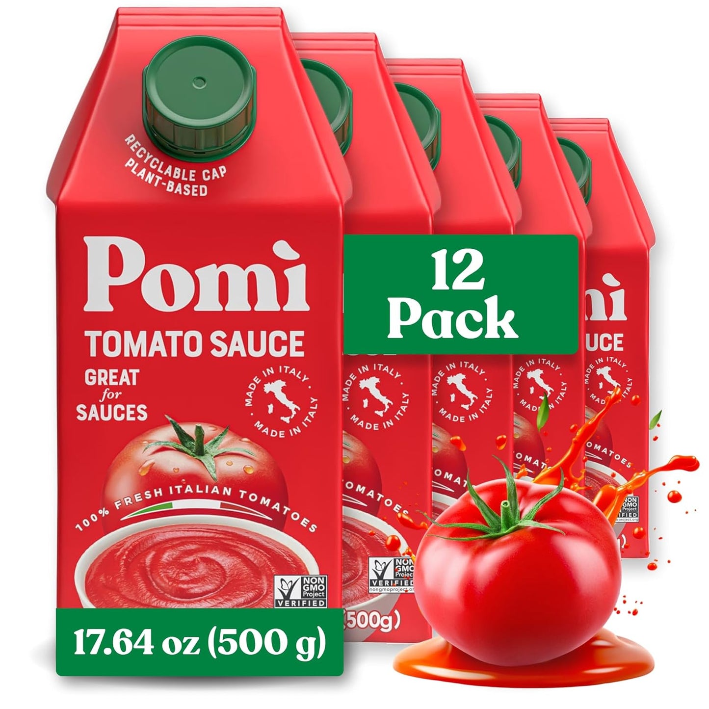Pomi Tomato Sauce 17.64oz Pack of 12 for Authentic Italian Flavor