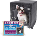 Dog Crate 3-Piece Set - Cover, Mat & Bumper Pad for 42in Crates