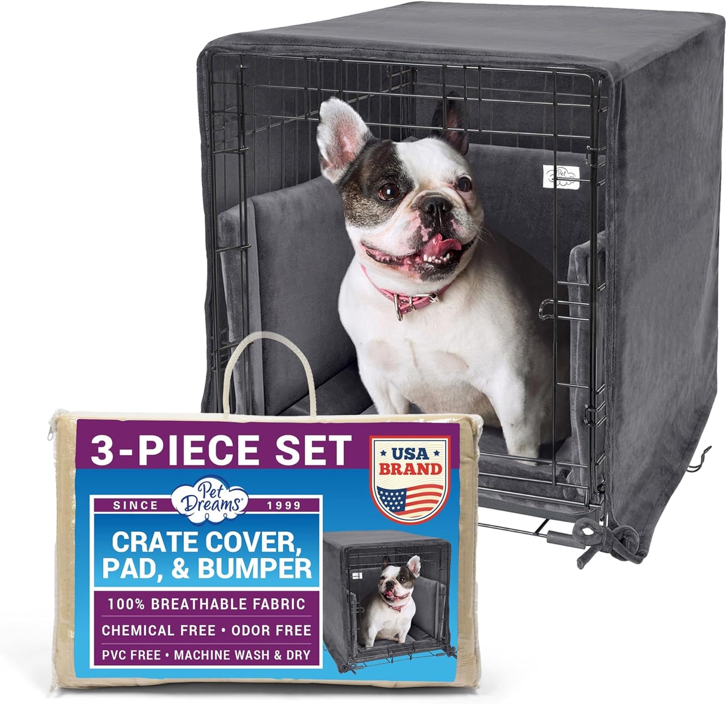 Pet Dreams 3-Piece Dog Crate Set for Ultimate Comfort & Safety