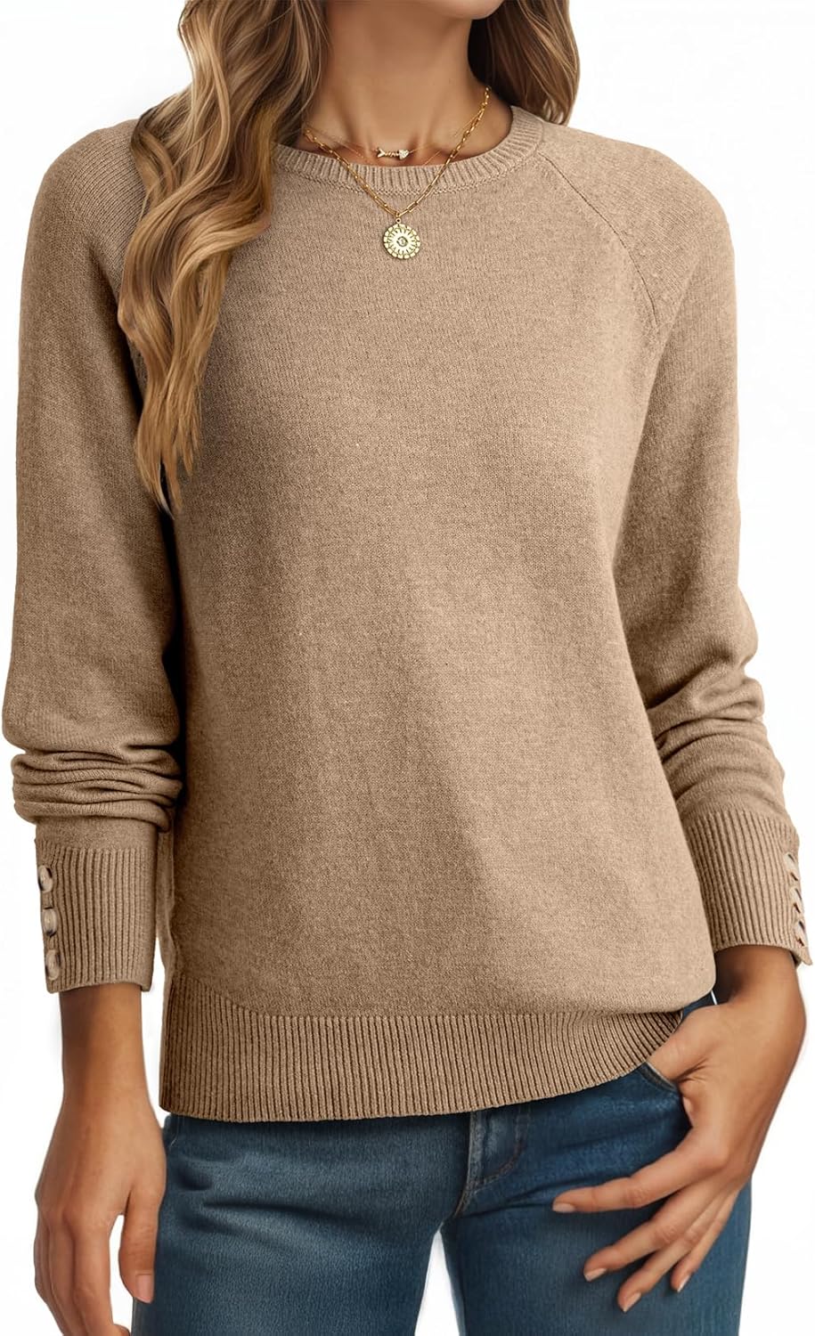 Dokotoo Womens Sweaters Casual Long Sleeve Knit Pullover Tops