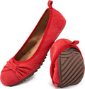 Ecetana Womens Foldable Suede Ballet Flats - Comfortable Everyday