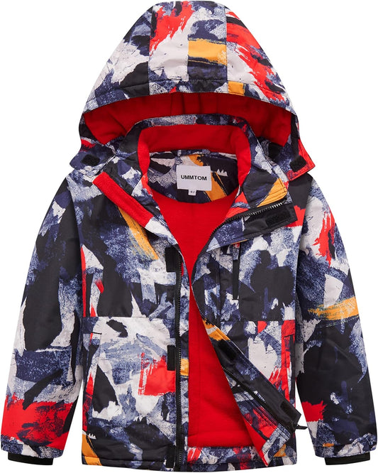 Boys Waterproof Ski Jacket for Warm Winter Snow Activities