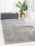 Unique Loom Trellis Frieze Area Rug 6 ft 1 in x 9 ft - Light Gray