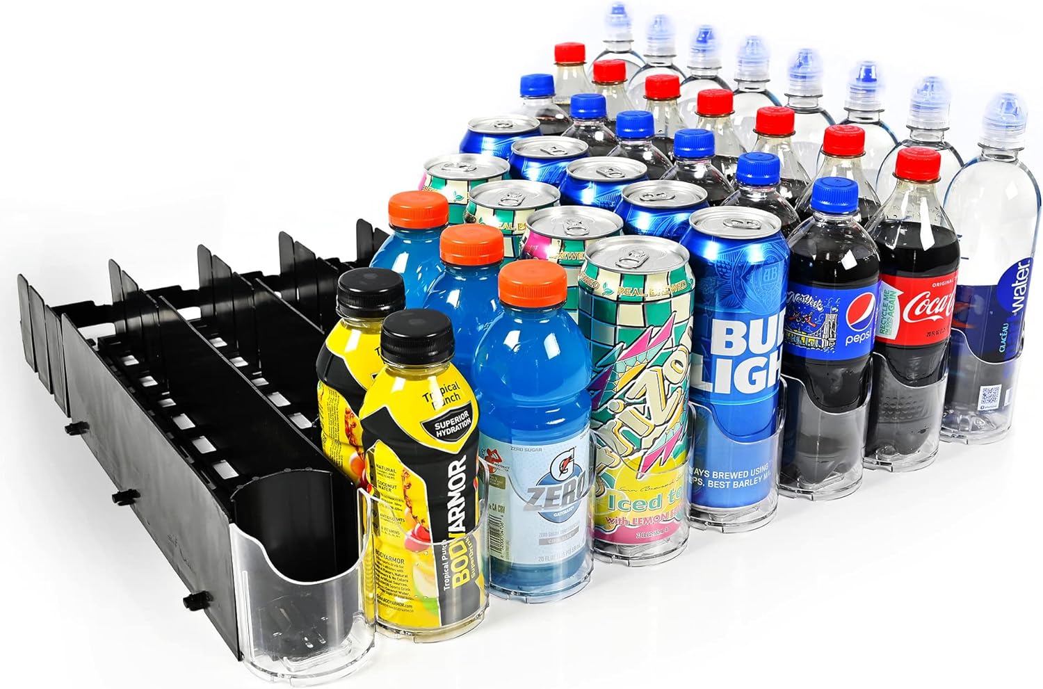 Fridge Organizer & Soda Can Dispenser for Refrigerator Storage