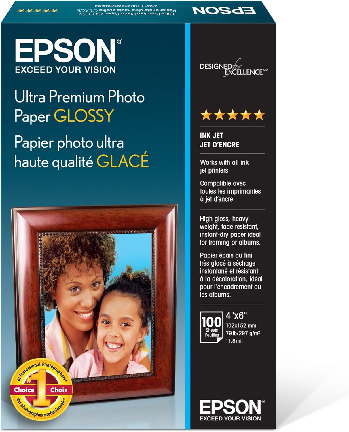 Epson Glossy Photo Paper - 4x6 (100 Sheets)