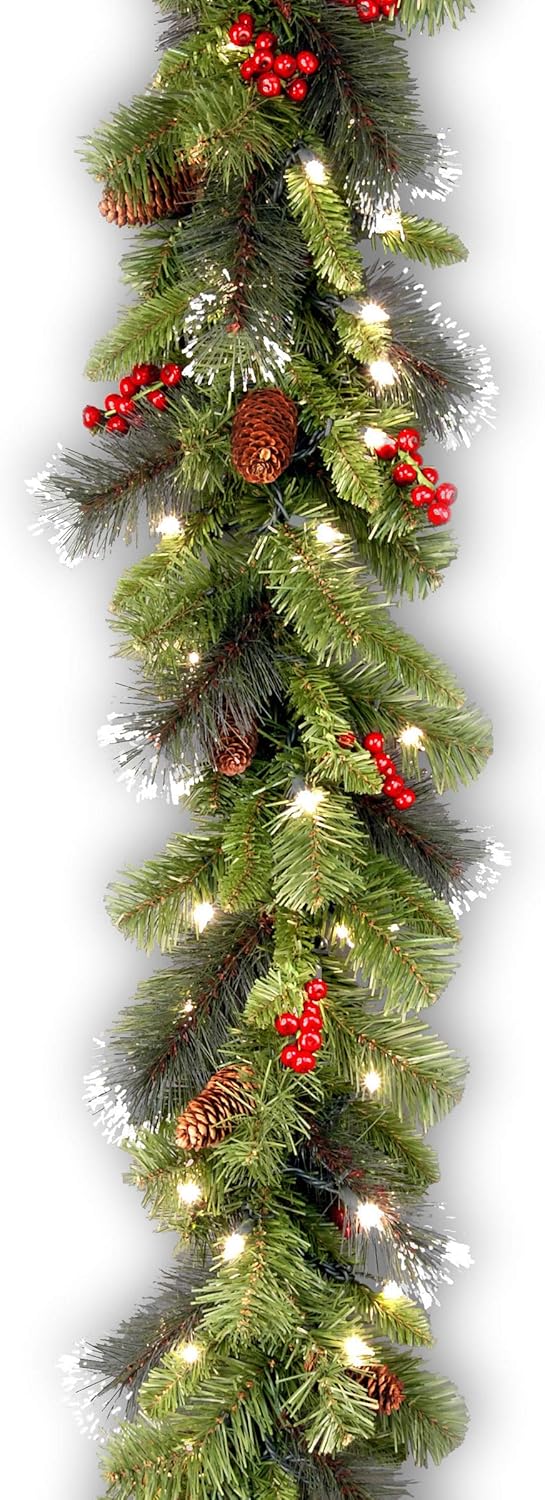 National Tree Company 9 ft Pre-Lit Crestwood Spruce Garland