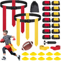 Flag Football Set - 20/14 Player Adjustable Belts with Cones and Ball