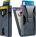 Wallet for Men Slim RFID Blocking Metal Pop-Up Card Holder - Compact
