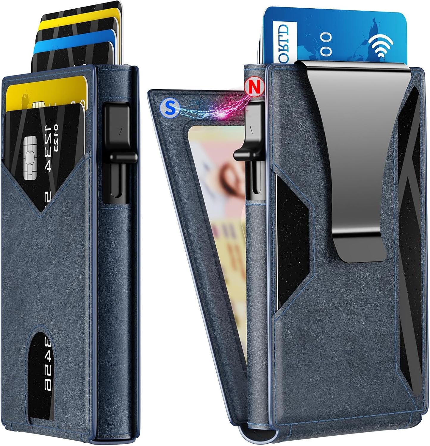 Slim RFID Blocking Wallet for Men with Smart Pop-Up Feature