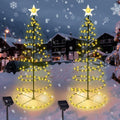Outdoor Christmas Spiral Solar Tree Lights 29in 2 Pack - Warm White