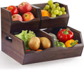 Acacia Wood Pantry Storage Bins for Kitchen Organization