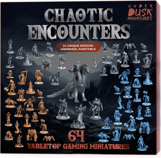 Underdusk Chaotic Encounters - 64 Unpainted Miniatures for RPGs