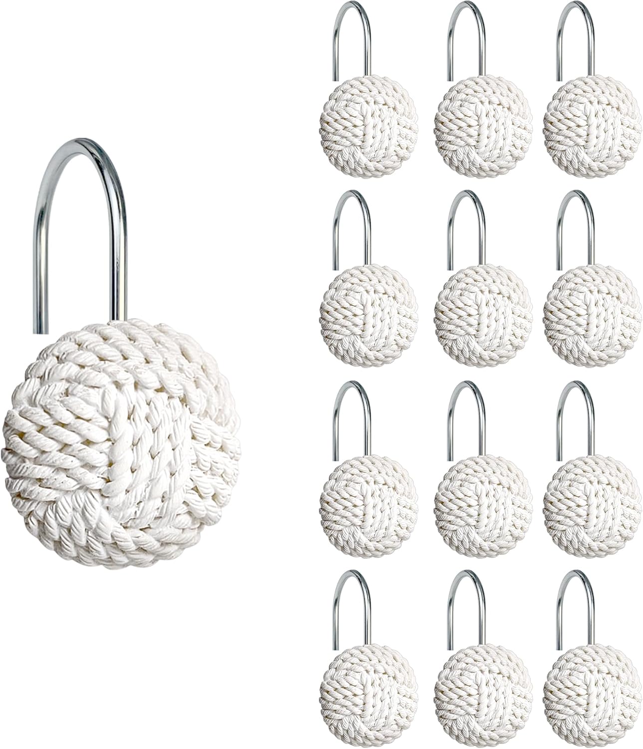 Sunlit Boho Knots Shower Hooks - Set of 12