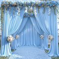 20ft x 15ft Baby Blue Wrinkle Free Backdrop Curtains - Tall Event