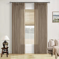 Pinch Pleated Neutral Linen Curtains 84in Panels Set - Light Filtering