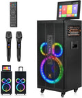 Professional Karaoke Machine with Lyrics Display Screen - Portable PA