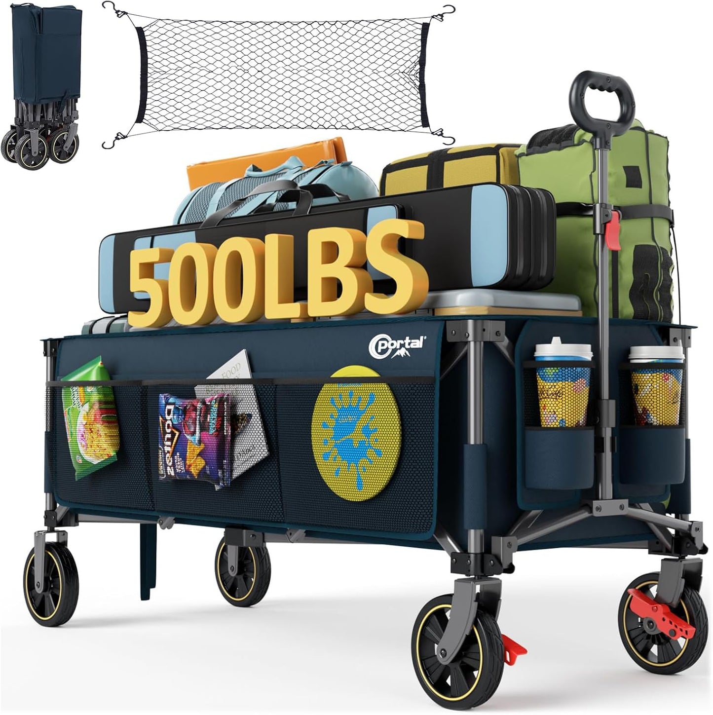 PORTAL 51.2 Long Folding Wagon for Sports, Camping, Grocery