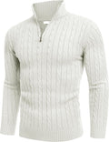 COOFANDY Men's Quarter Zip Sweater Slim Fit Mock Neck - Warm