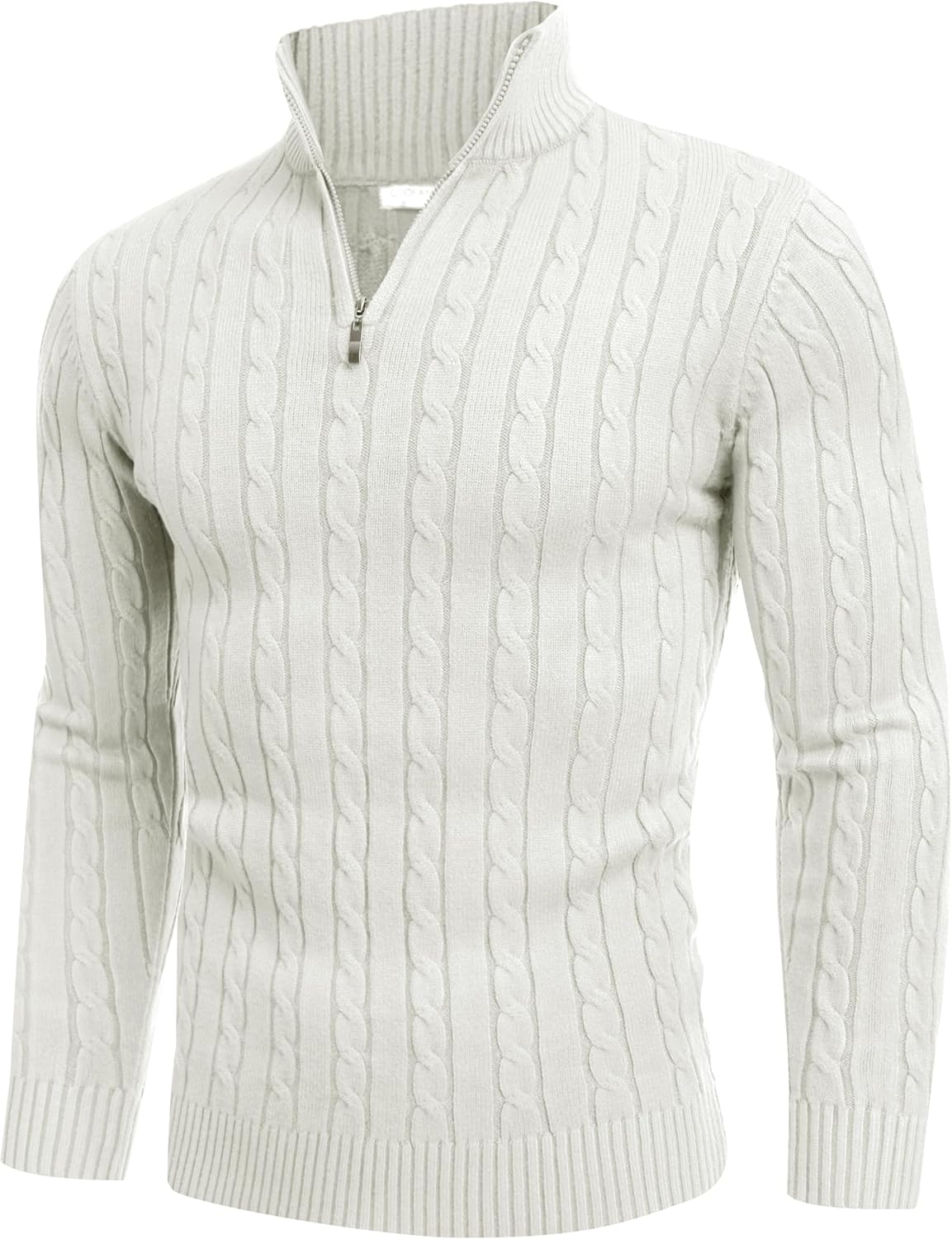 COOFANDY Men's Quarter Zip Sweater for Stylish Comfort