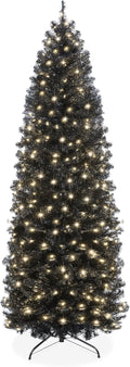 Best Choice Products 6ft Pre-Lit Black Pencil Christmas Tree - Slim