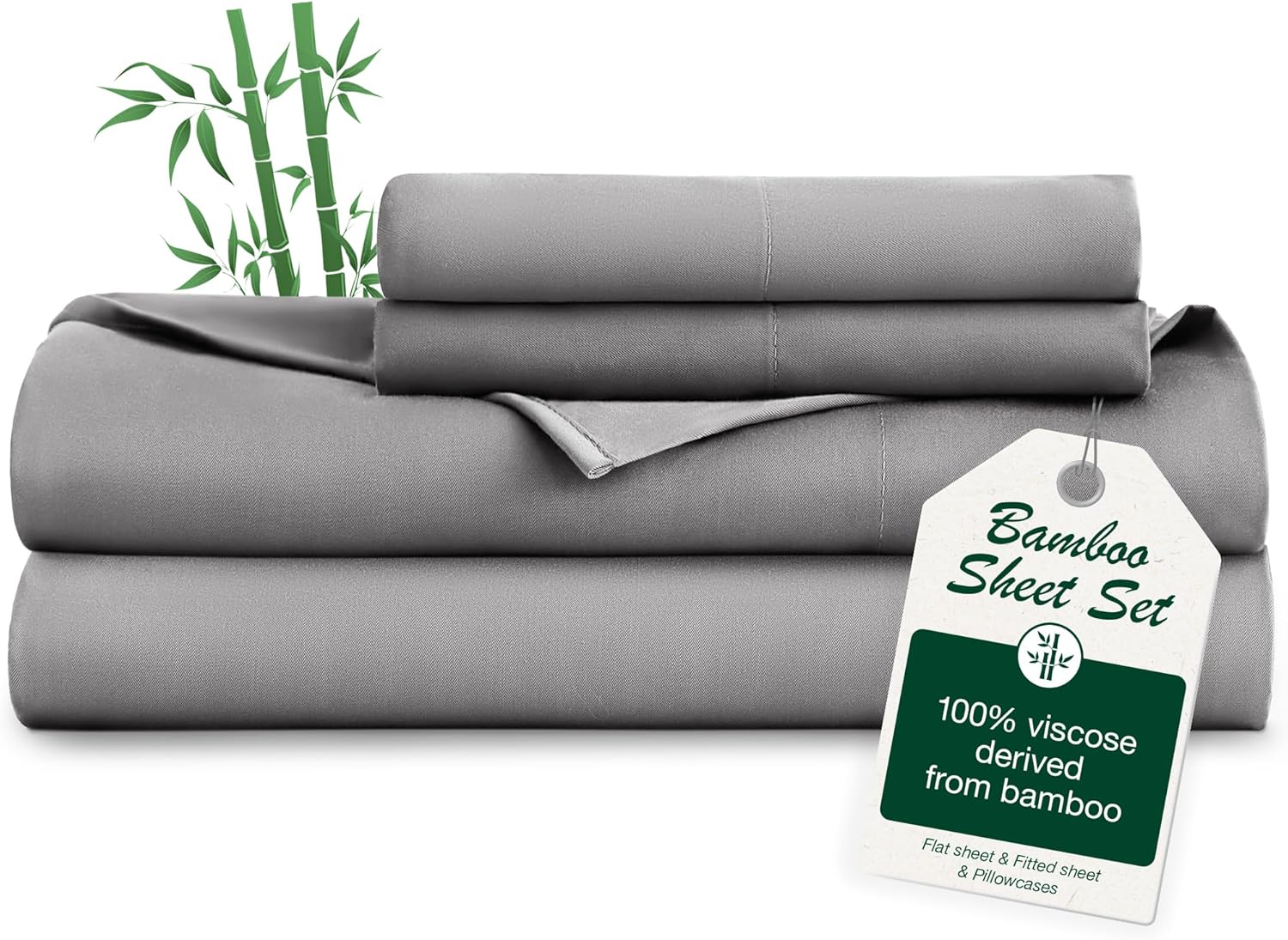 Cooling Queen Sheet Set for Luxury Sleep Experience in Grey