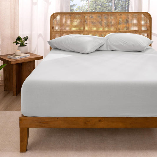 Bare Home Organic Cotton Jersey Fitted Sheet for Twin XL Beds