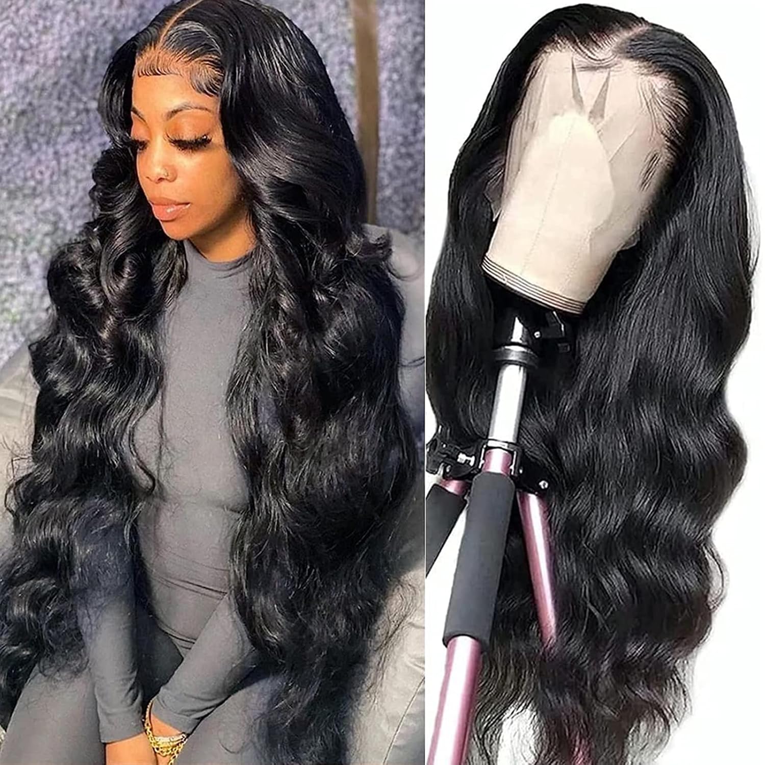 Body Wave Lace Front Wigs Human Hair 200% Density for Women