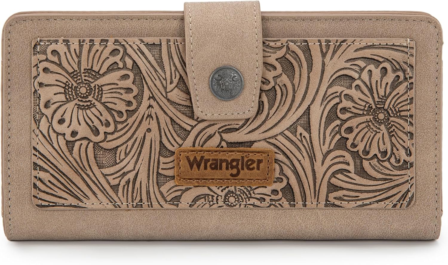 Wrangler Women's Wallet with RFID Blocking and Floral Tooling