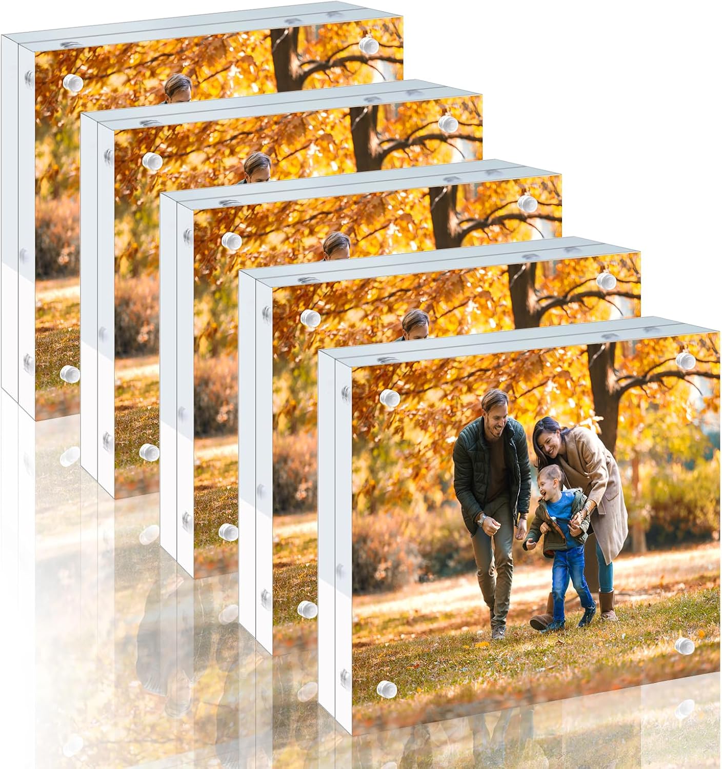 8x8 Acrylic Picture Frames - Double Sided Magnetic Display Set