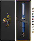 Scriveiner Luxury EDC Fountain Pen (Medium) - Matt Blue Pocket Pen