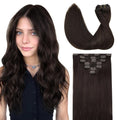GOO GOO Clip in Hair Extensions Real Human Hair 22in 120g - Natural