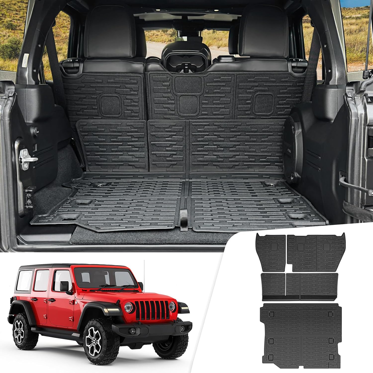 Cargo Liner with Seat Back Cover for 2018-2025 Jeep Wrangler JL